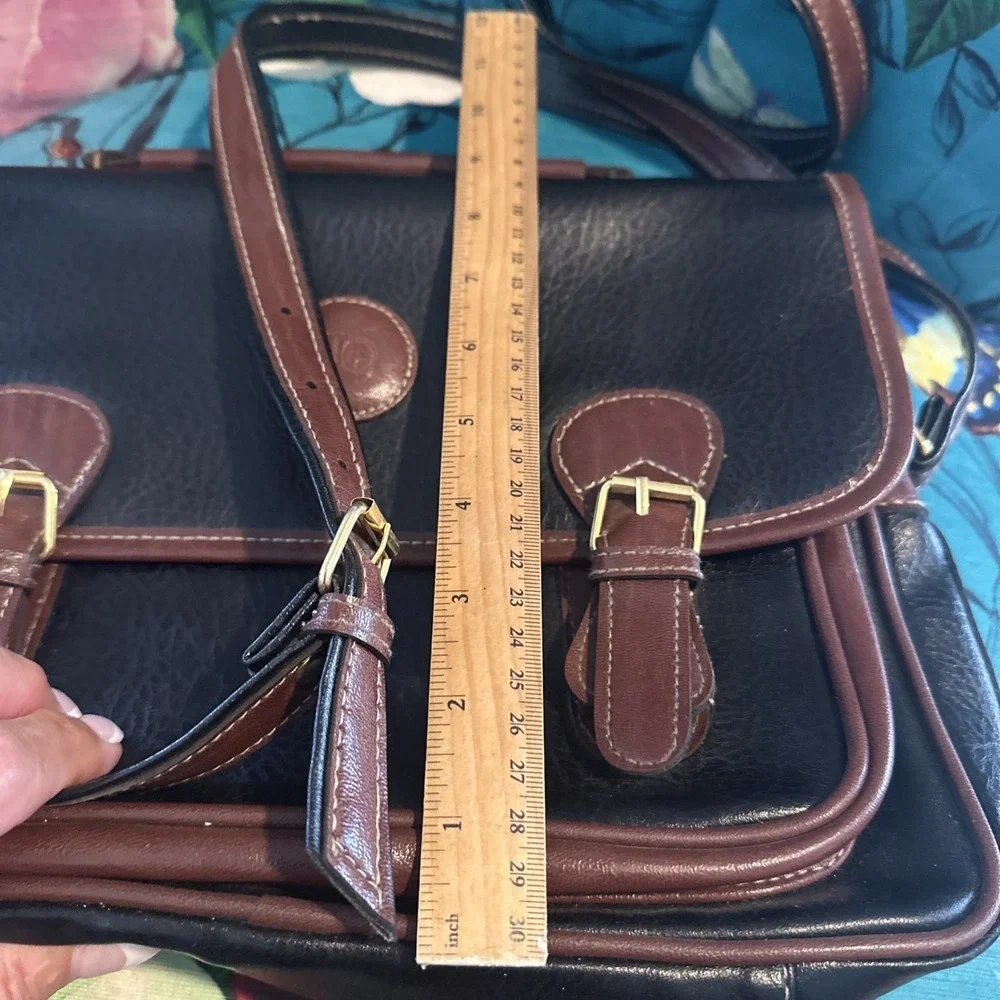 Vintage Full Grain Leather Satchel kMQ Messenger Shoulder Bag
